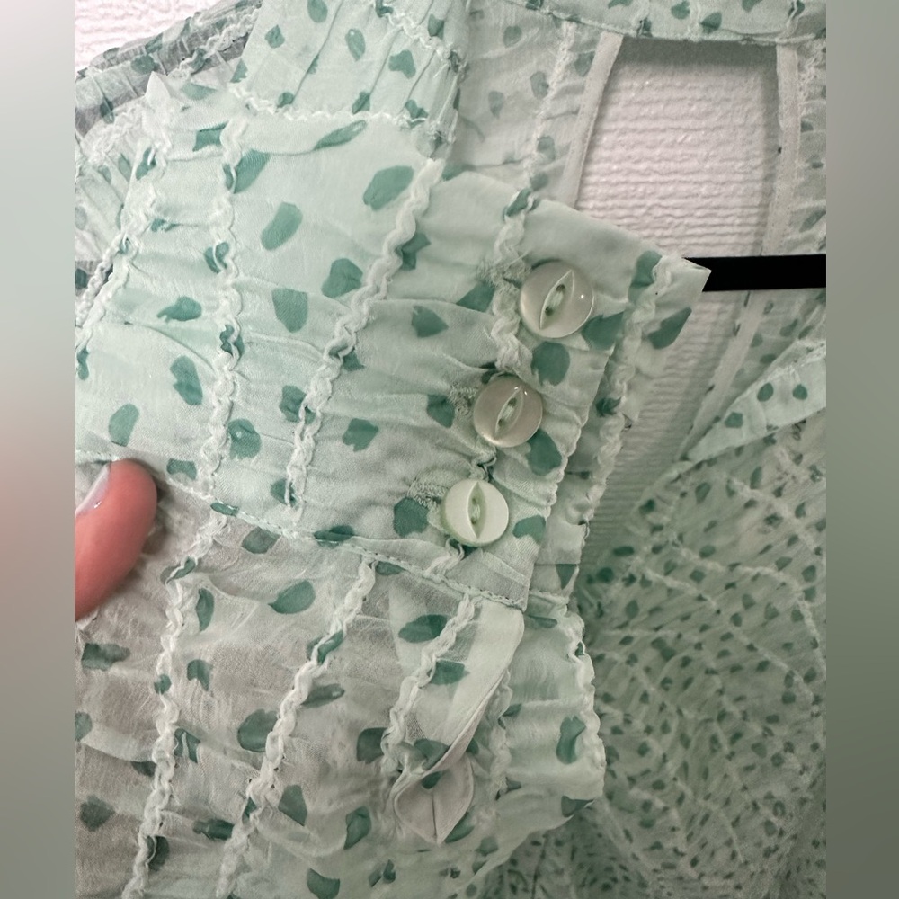 For Love & Lemons Mint Green Sheer Dress - Picture 7 of 10